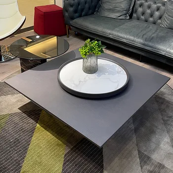 Minimalista, mesa de chá sala de estar Moderno e minimalista pequeno apartamento designer família Nórdicos praça mesa de chá com mesa giratória