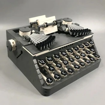 Brinquedo para Crianças Retro Typer inglês Mecânico de máquina de escrever Máquina da Marcação do Teclado Modelo 3D Mini Blocos de Tijolos de Construção