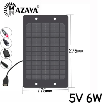 5V 6W Painel Solar USB DC Mini monocristalino PET Pequena Célula Solar de Bateria da Bicicleta Partilhar DIY Carregador Solar