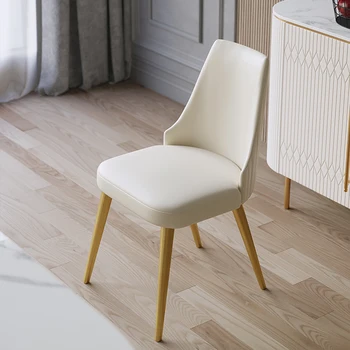 Branco Cadeiras De Jantar Nórdicos Casamento Acento De Couro Andar De Fezes, Designer De Cadeiras Almofadas Celulares Cadeiras Para Pequenos Espaços De Lujos Interior Mobílias