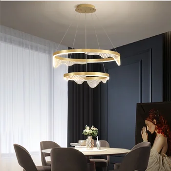 I Moderna de Suspensão Luz de Luxo Ouro Acrílico LED Candelabro Sala de estar, Mesa de Jantar luminária Criativa Ilha de Cozinha Luz