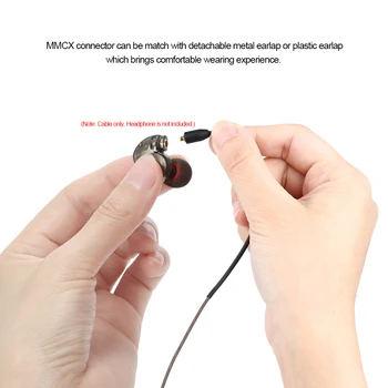 3,5 milímetros Fone de ouvido com Fio Cabo de Áudio de Substituição de Fones de ouvido Conector MMCX Destacável para Shure SE215/ SE315 / SE425 / SE535 UE900
