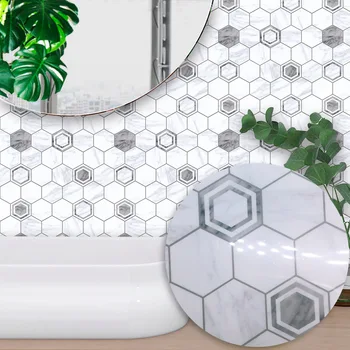 Funlife Moderno e minimalista de mármore de parede textura textura cinza branca telha adesivos sala de estudo, cozinha, casa, decoração adesivo de parede