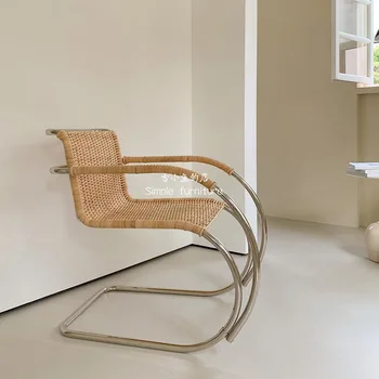 Rattan Medieval Cadeira de Designer Criativo Único Presidente Indonésio de Vime Lazer Encosto da Cadeira de Jantar cadeira mobiliário de casa HY