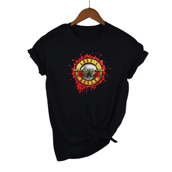 A moda Punk Camiseta Guns N Roses T-Shirt das Mulheres de algodão Camiseta Street Rock Mulheres Tops Pistola N Roses Impressão de Hip Hop Tees