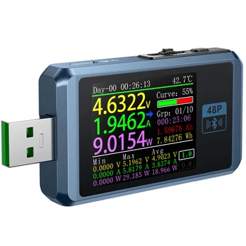 FNIRSI-FNB48P Bluetooth USB Testador de Bateria-Tipo c Carga Rápida Detecção de Gatilho Capacidade de Metro Ondulação Monitor Voltímetro Amperímetro