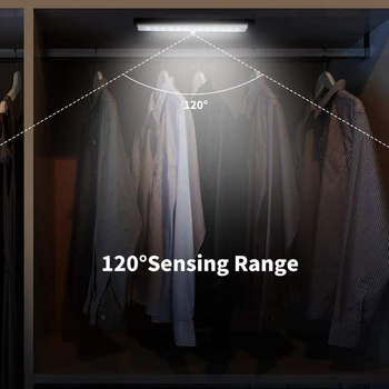 24 da Noite do DIODO emissor de Luz Com Sensor de Movimento Closet Luz Recarregável USB Magnético-Pau em qualquer lugar para guarda-Roupa de Cozinha Escadas