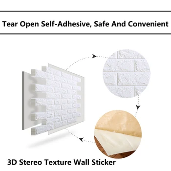 3D Tijolo Adesivos de Parede papel de Parede Decoração Espuma Impermeável revestimento de Parede papel de Parede Para Sala Cozinha DIY de Fundo