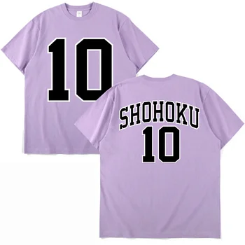 Japonês de Anime Slam Dunk T-shirt Sakuragi Hanamichi Shohoku 10 Número de Cosplay T-shirts da Moda de Algodão de grandes dimensões de Manga Curta T