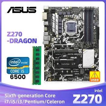 ASUS Z270-DRAGÃO+i5 6500 Kit placa Mãe LGA 1151 DDR4 Intel Z270 USB3.0 PCI-E X16 ATX Apoio Core i5 6400T i3 7350K Cpus