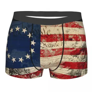 Betsy Ross Constituição Bandeira Nacional Cuecas Homme Calcinha Underwear Masculino Impressão Shorts Boxer Briefs