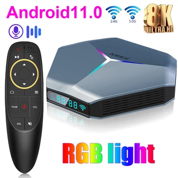 A95X F4 11 Android Smart TV CAIXA de 8K HD RGB Luz de Amlogic S905X4 4GB a 32GB 64GB 2,4 G/5G wi-Fi Dual BT4.1 Set-Top boxes de TELEVISÃO