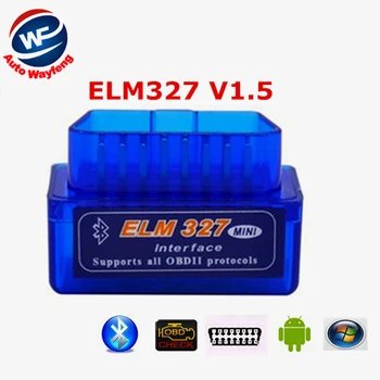 2016 ELM 327 V 1.5 BT adaptador Funciona No Android Torque Elm327 Bluetooth V1.5 Interface OBD2 / OBD II de Diagnóstico Auto Carro Scanner