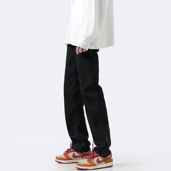 O coreano de Perna Larga calças de Brim dos Homens Soltos Perna Reta Calças 2023 Primavera Novo Estilo de Rua calças de Brim dos Homens a Luz Casual Jeans C97