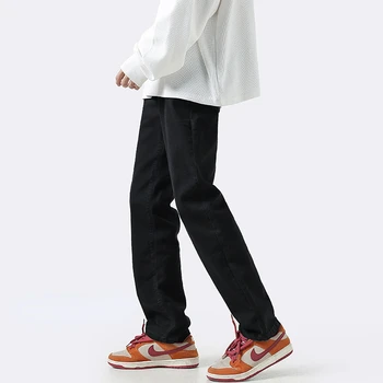 O coreano de Perna Larga calças de Brim dos Homens Soltos Perna Reta Calças 2023 Primavera Novo Estilo de Rua calças de Brim dos Homens a Luz Casual Jeans C97
