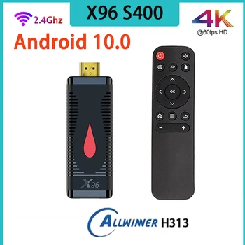 X96 S400 TV Vara Allwinner H313 Quad Core Android de 10 a CAIXA da TEVÊ DE 2,4 G Wifi 4K Smart Media Player 2G16G TVBox Dongle Set-Top Box chaves
