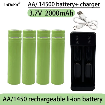 Loouko 14500 3.7 V Bateria de Grande Capacidade 2000mah Bateria de iões de Lítio, Utilizado Para a Escova de dentes Elétrica, Navalha, Bateria Recarregável