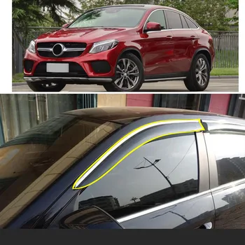 Adesivos de carro de Plástico Vidro de uma Janela de Vento Viseira Chuva/Sol Guarda de Ventilação Peças Para Mercedes Benz GLE Coupé 2015 2016 2017 2018 2019 2020