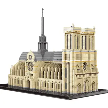 7380pcs+ Diamond Mini catedral de Notre-Dame, em Paris, o Modelo de Blocos de Construção da Igreja de Arquitetura mundialmente Famoso Palácio de tijolos de Brinquedos Para Crianças
