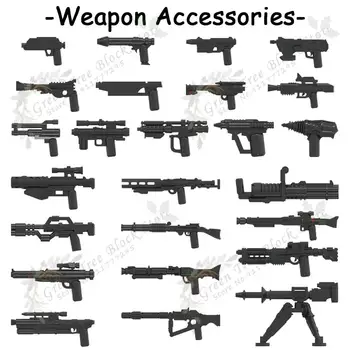50PCS Militar Arma Conjunto de Blocos de Construção DIY Filme de Ação Figura Trooper Blaster Armas Arma Pack de Acessórios de Tijolos de Brinquedos Para as Crianças