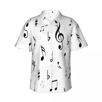 Homens de curto mangas de camisa Notas musicais No Chef T-shirts Camisa Polo Tops
