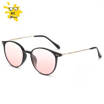 2023 Blush Rosa Gradiente De Óculos Da Moda Rodada Decorativos Óculos De Sol Das Mulheres Nova-Coreano Bonito De Menina Estilo Tons De Óculos Óculos