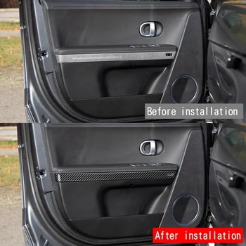 4Pcs de Carro de Fibra de Carbono Painel da Porta Interior Tiras de Decoração de Capa de Guarnição de Ajuste para o Hyundai Aini Krypton 5 IONIQ 2022+