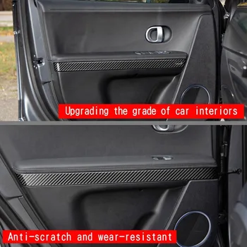 4Pcs de Carro de Fibra de Carbono Painel da Porta Interior Tiras de Decoração de Capa de Guarnição de Ajuste para o Hyundai Aini Krypton 5 IONIQ 2022+