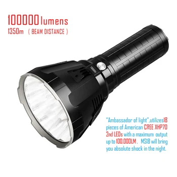 IMALENT MS18 mais Brilhante Lanterna de Alta Potência 100000 Cree Lúmen XHP70.2 LED Recarregável Profissional Tocha para o Exterior de Emergência