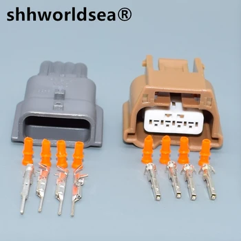 shhworldsea de 4 Pinos De 0,6 Série Automotivo Colisão do Sensor Soquete Auto Válvula Solenóide Conector de Fios Para Subaru Toyota