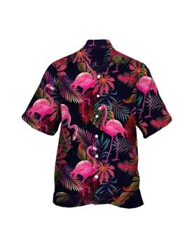 Havaianas Homens Impressão 3d Solta Respirável Moda Fashion Camisas de Praia Mangas Curtas Verão Elegante e Grande Tamanho de Roupas Florais