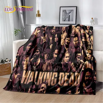 De terror The Walking Dead Pelúcia Macia Manta,Cobertor de Flanela Jogar Cobertor para a Sala de estar, Quarto e Sofá-Cama Piquenique Tampa Bettdecke