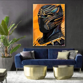 Diamante Pintura Marvel Black Panther Arte dos desenhos animados de Wakanda Animal 5D DIY Mosaico, Bordados Plena Praça Redonda, Decoração Presente