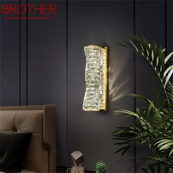 O IRMÃO de Luxo Contemporâneo Lâmpada de Parede Criativo de Iluminação LED Scones Interior de cristais Decorativos Home Elétricos