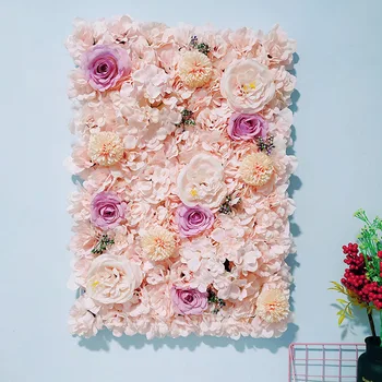 Branca-de-rosa com Flores Artificiais Painéis para pano de Fundo de Flores feitas à mão Painéis de Parede Decoração da Parede Decoração de Flores para a Festa de Casamento em Casa