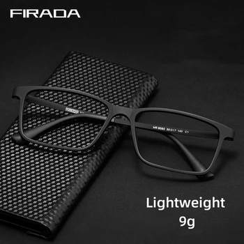 FIRADA Confortável Moda de Óculos de Mulheres com Design Vintage Praça TR90 de Óculos de Prescrição Óptica, Óculos de Moldura Para os Homens 8085