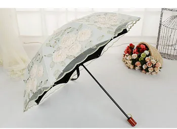 82*69cm 260g 3D flor dupla camada de renda guarda-chuva abobadada super marca de guarda-chuvas de Vinil UV guarda-sol criativa guarda-chuva de mulher