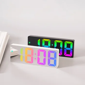 Criativo Número de Relógio Despertador Para o Quarto Big LED Temperatura de Exibição de Calendário e Relógio de Mesa Relógio Eletrônico de luz de fundo a Decoração Home