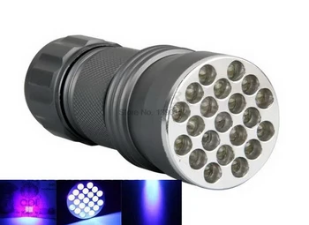 por dhl 50pcs 21 LED UV Luz 395-400nm LED UV da tocha da Lanterna elétrica da lâmpada UV adesivo de polimerização de segurança em Viagem detecção UV