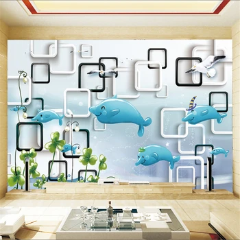 beibehang Personalizado wallcovering grandes murais moderna sala de estudo mundo subaquático de estudo sala de estar, quarto não - tecido de papel de parede