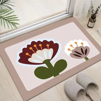 Simples Tapete Em Carpete Tapete De Família Quarto De Cabeceira Cobertor Impresso Tapete Planta Padrão Doméstico Pé Tapete Tapete De Casa De Banho Tapete