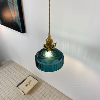 Japonês Interior Luzes Pingente de Vidro Luminaria Decoração Moderna Bronze Led de Suspensão da Lâmpada para o Quarto Cozinha E27 Lâmpada Âmbar Cinza
