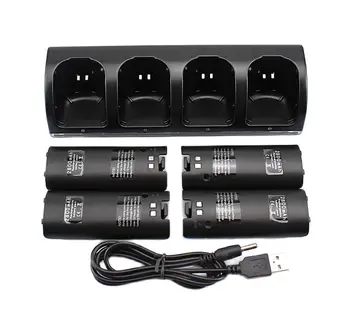 4pcs bateria Recarregável +Quad 4 Carregador Dock Station Kit de Carregador de Plástico estação de carregamento para Nintendo Wii Controlador Remoto