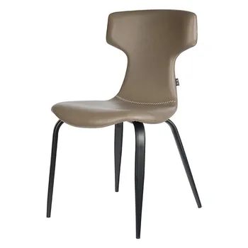 Designer, Sala De Jantar Com Cadeiras Modernas, Simples Homestay Mobiliário Cadeira Norte De Couro Cozinha Lazer Cadeira Estilo Italiano