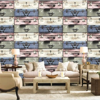 3DBEIBEHANG papel de Parede personalizado mural de parede decoração de estilo Europeu, 3D personalizados, mala de TV, sala de estar, quarto pano de fundo