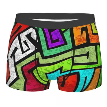 Estilo Colorido Graffiti Doodle Doce Arte Cuecas De Algodão Calcinha Homem Cueca Sexy Shorts Boxer Briefs