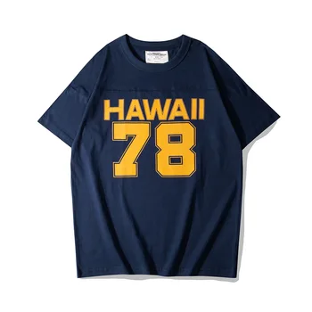 3122 200G Hawaii78 Letra T-shirt de Verão, Moda masculina O-pescoço Casual Solta Pulôver Tops Adolescentes de Manga Curta Streetwear Diário Tee