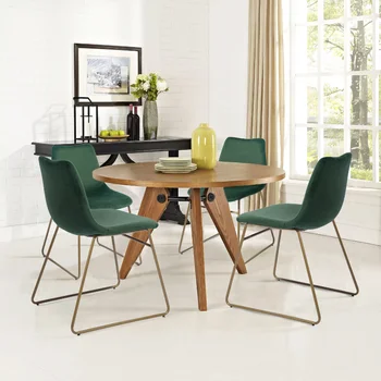 Modernas Cadeiras de Jantar em Conjunto de 2\ Veludo Estofada Lado das Cadeiras de Metal Dourado Pernas para Sala de Jantar