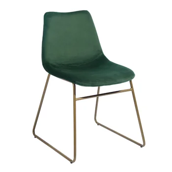 Modernas Cadeiras de Jantar em Conjunto de 2\ Veludo Estofada Lado das Cadeiras de Metal Dourado Pernas para Sala de Jantar