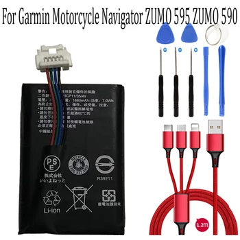 100% novo 1880-2000mAh 361-00077-00 361-00077-10 bateria para Garmin Motocicleta Navigator ZUMO 595 ZUMO 590 +cabo USB+kit de ferramentas